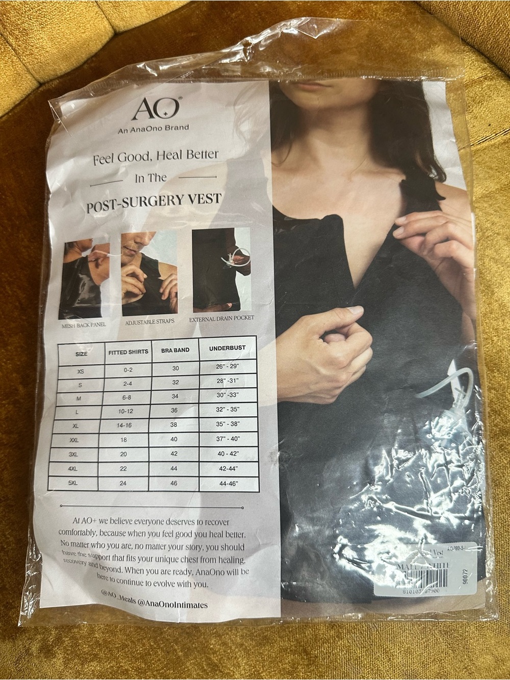 AO AnaOno Post-Surgery Vest for Women Mastectomy
